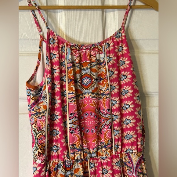 Women’s Dress Multi Colored Spaghetti Strap Dress Boho Vibes Size Small - Picture 4 of 10